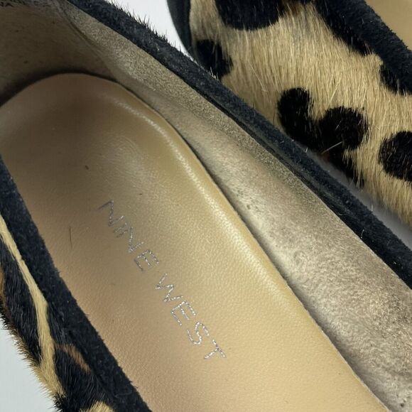 Nine West Leopard Print Calf Hair heel Ballet Pump 8 Cheetah Vtg Y2K Preppy Shoe - Picture 5 of 14